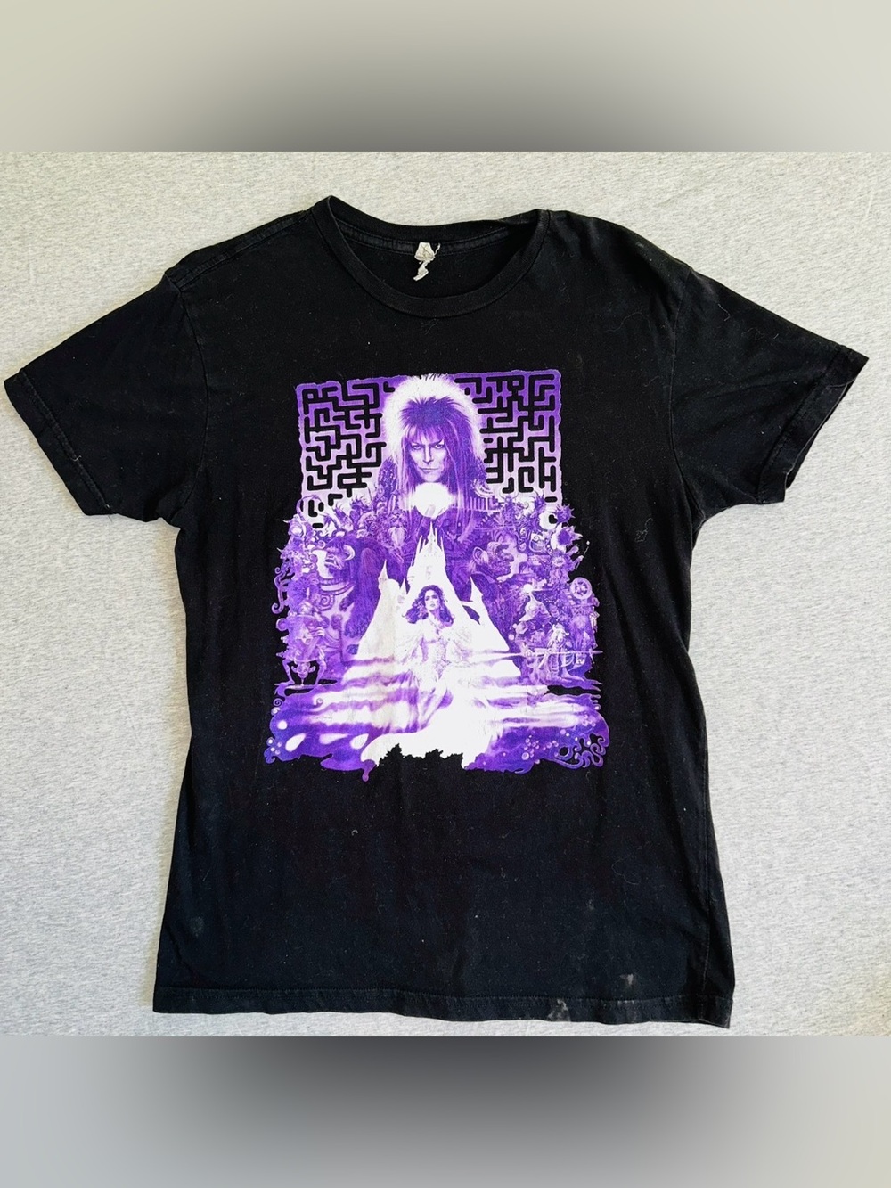 Labyrinth Movie Shirt David Bowie Jareth Sarah Purple Maze Graphic Tee Small